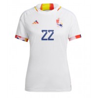 Camiseta Bélgica Charles De Ketelaere #22 Visitante Equipación para mujer Mundial 2022 manga corta